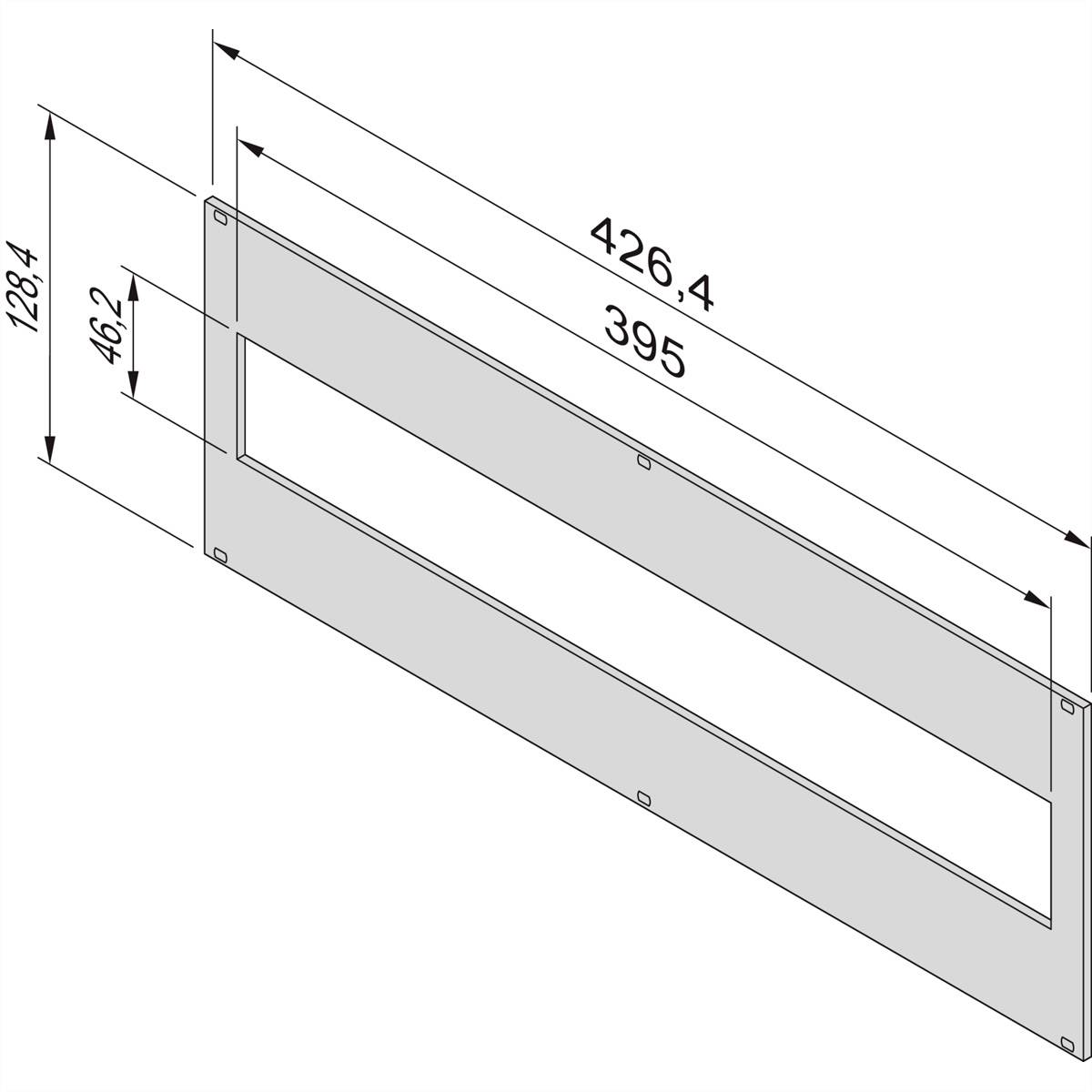 nVent SCHROFF 24563096 Panneau avant avec encoche (l x H x P) 426.4 x 128.4 x 2.5 mm 1 pc(s)