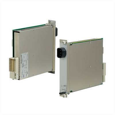 Deux modules électroniques avec boîtiers métalliques et connexions enfichables, qui sont probablement des composants d'un dispositif ou système technique.