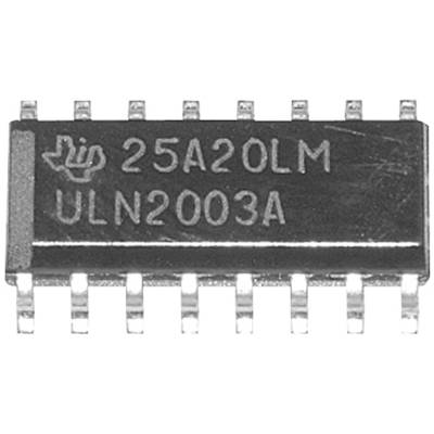 Un circuit intégré portant l'inscription '25A20LM' et 'ULN2003A'. Il possède 16 broches et est fréquemment utilisé dans les circuits électroniques.