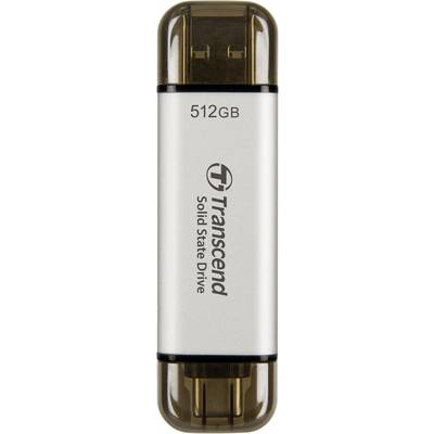 Transcend ESD310S 512 GB Disque dur externe SSD USB 3.2 (2è gén.) (USB 3.1), USB-C® argent  TS512GESD310S