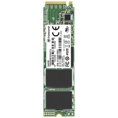 Un disque SSD M.2 de 64 Go de Transcend. Plusieurs puces sont visibles sur la carte mère.