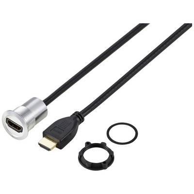 Câble HDMI et adaptateur de connexion avec joint torique, adapté au montage sur panneau et aux connexions audio/vidéo.