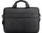 Un sac pour ordinateur portable noir avec deux poignées et une bandoulière réglable, au design épuré sans logos visibles ni surpiqûres décoratives.