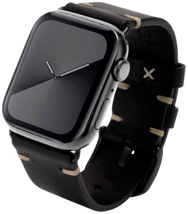 JT Berlin Watchband Alex II Vintage Bracelet 42 mm, 44 mm, 45 mm, 46 mm M noir Watch Series 1, Watch Series 2, Watch Series 3, Watch Series 4, Watch Series 5, Watch Series 6, Watch Series 7, Watch Series 8, Watch Series 9, Watch Series 10, Watch SE, Watch Ultra, Watch Ultra 2
