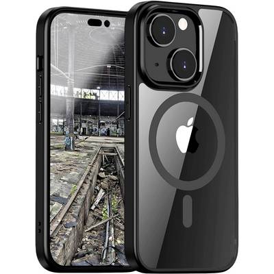 Un smartphone affiche une image d'une friche ferroviaire abandonnée avec des graffitis. Le téléphone a un boîtier noir arborant le logo d'une pomme.