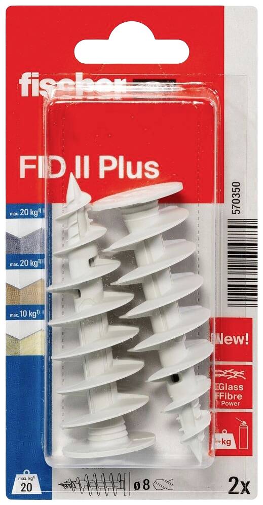 Fischer FID II Plus Cheville pour isolant 80 mm 570350 2 pc s