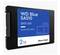 Un SSD noir de 2 To de Western Digital, modèle 'WD Blue SA510', avec connexion SATA. L'étiquette affiche des symboles d'ordinateur et d'ordinateur portable.