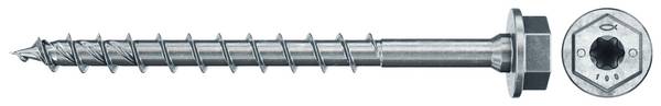 Fischer 566373 PowerFast II Vis à bois hexagonale 8 mm 100 mm à denture intérieur multiple acier étamé par galvanisation 50 pc(s)