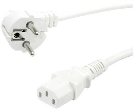 ROLINE GREEN Câble d'alimentation IEC droit, blanc, 0,8 m