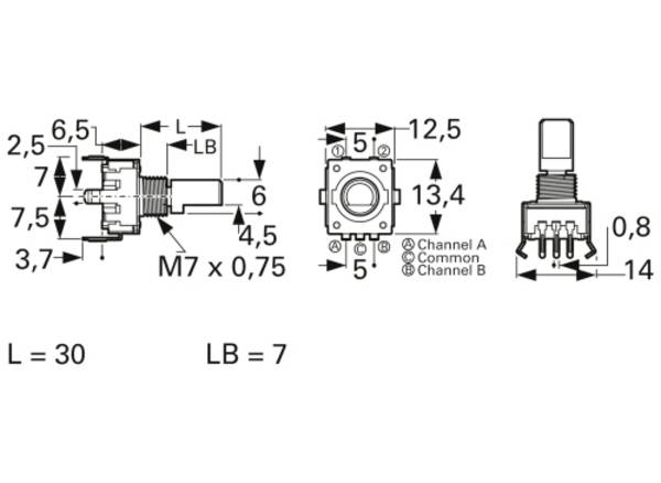 Bourns incrémental Codeur 1 pc(s) PEC11R-4230F-S0024