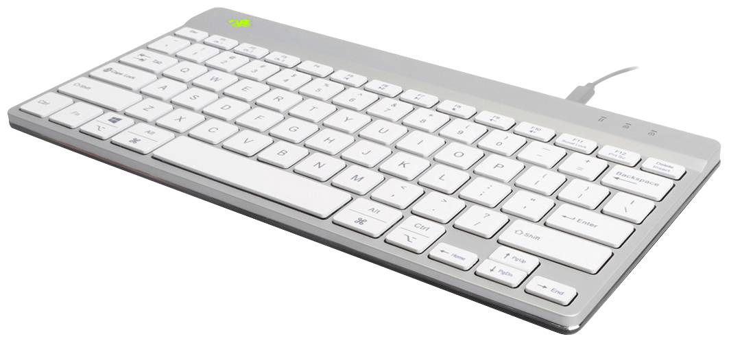 R-GO Tools Compact Break filaire Clavier anglais US, QWERTY blanc ergonomique
