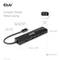 Design compact, boîtier métallique. Hub USB avec plusieurs ports et dimensions. Câble : longueur de 14 cm. Comprend des ports HDMI, USB-C, USB-A.