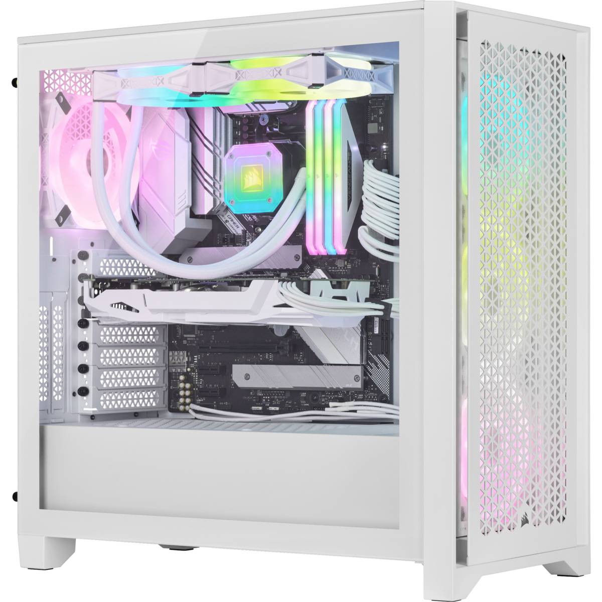 Tour midi Corsair iCUE 4000D RGB Boîtier PC blanc-7