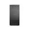 Boîtier d'ordinateur noir avec ports USB et lecteur DVD sur la façade. Design standard pour ordinateurs de bureau.