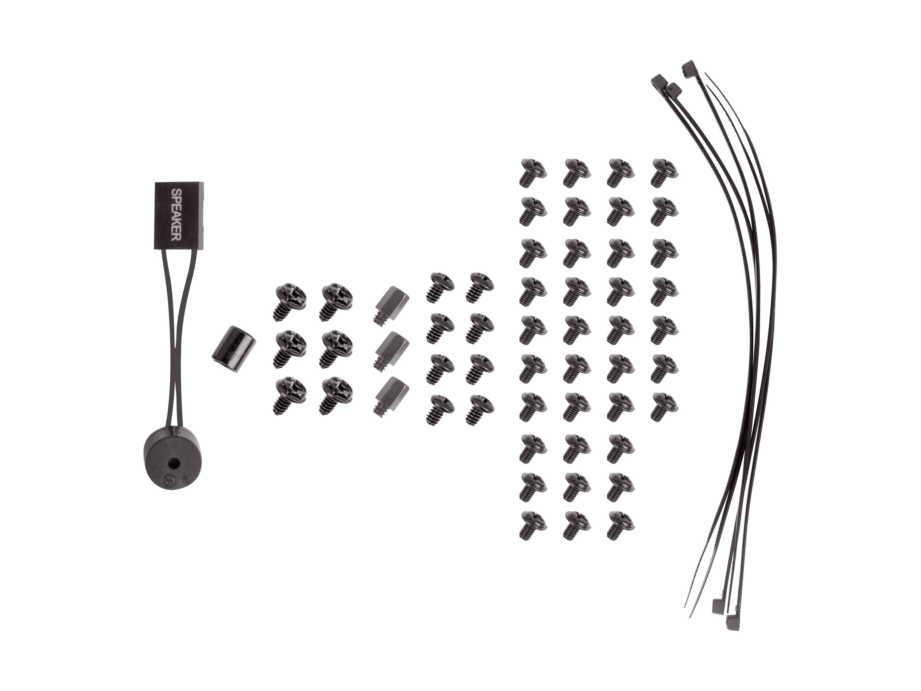 Kit électronique de composants : comprend des haut-parleurs, des attaches de câbles, des éléments de fixation et des pièces de connexion pour le montage.