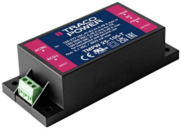 TracoPower TMPW 25-115-T Alimentation CA/CC pour circuits imprimés 15 V/DC 1.7 A 25 W