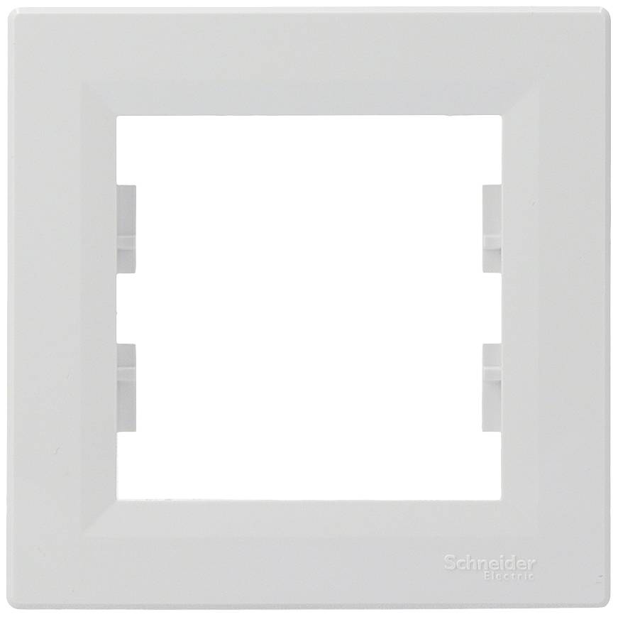 Couverture de cadre en plastique blanc avec ouverture rectangulaire, adaptée pour le montage d'interrupteurs ou de prises électriques.