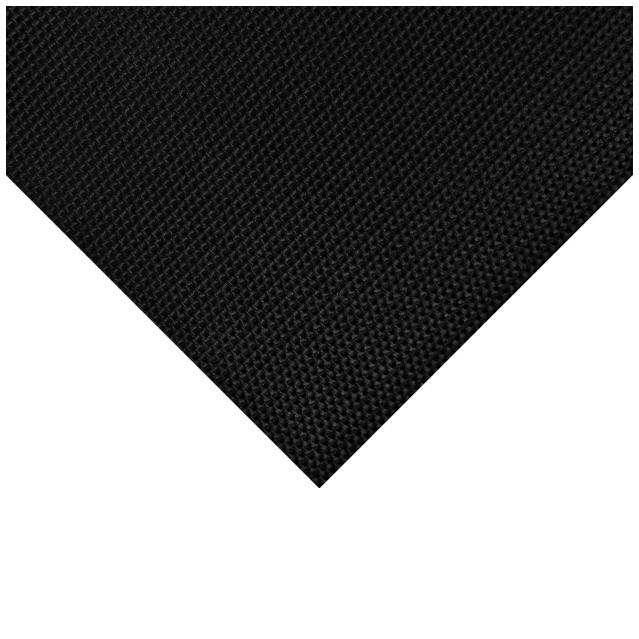 Foulard triangulaire en tissu noir texturé.