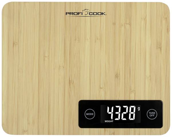 Profi Cook PC-KW 1271 Bambus Balance de cuisine numérique  Plage de pesée (max.)=5 kg bambou 240 x 190 x 23
