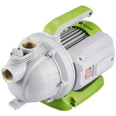 Pompe à eau avec poignée verte et interrupteur électrique. Adaptée à l'irrigation de jardin et au transfert d'eau.