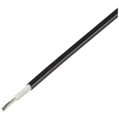 Un câble noir isolé avec une extrémité de fil argenté dénudée, adapté pour les connexions ou installations électriques.