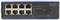 Un commutateur réseau avec huit ports Ethernet et deux emplacements SFP, adapté pour le câblage dans les réseaux informatiques.