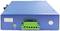 Un bloc d'alimentation bleu avec une barre de connexion verte. Des étiquettes indiquent une tension continue de 12-48V et la prise en charge PoE.