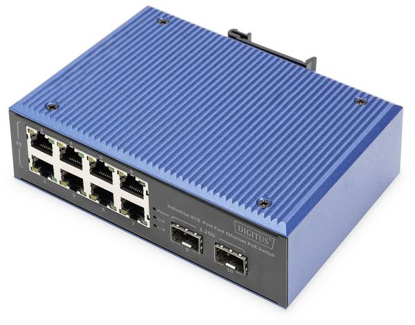 Digitus DN-651147 DN-651147 Commutateur Ethernet industriel 8+2 ports 10 / 100 / 1000 MBit/s