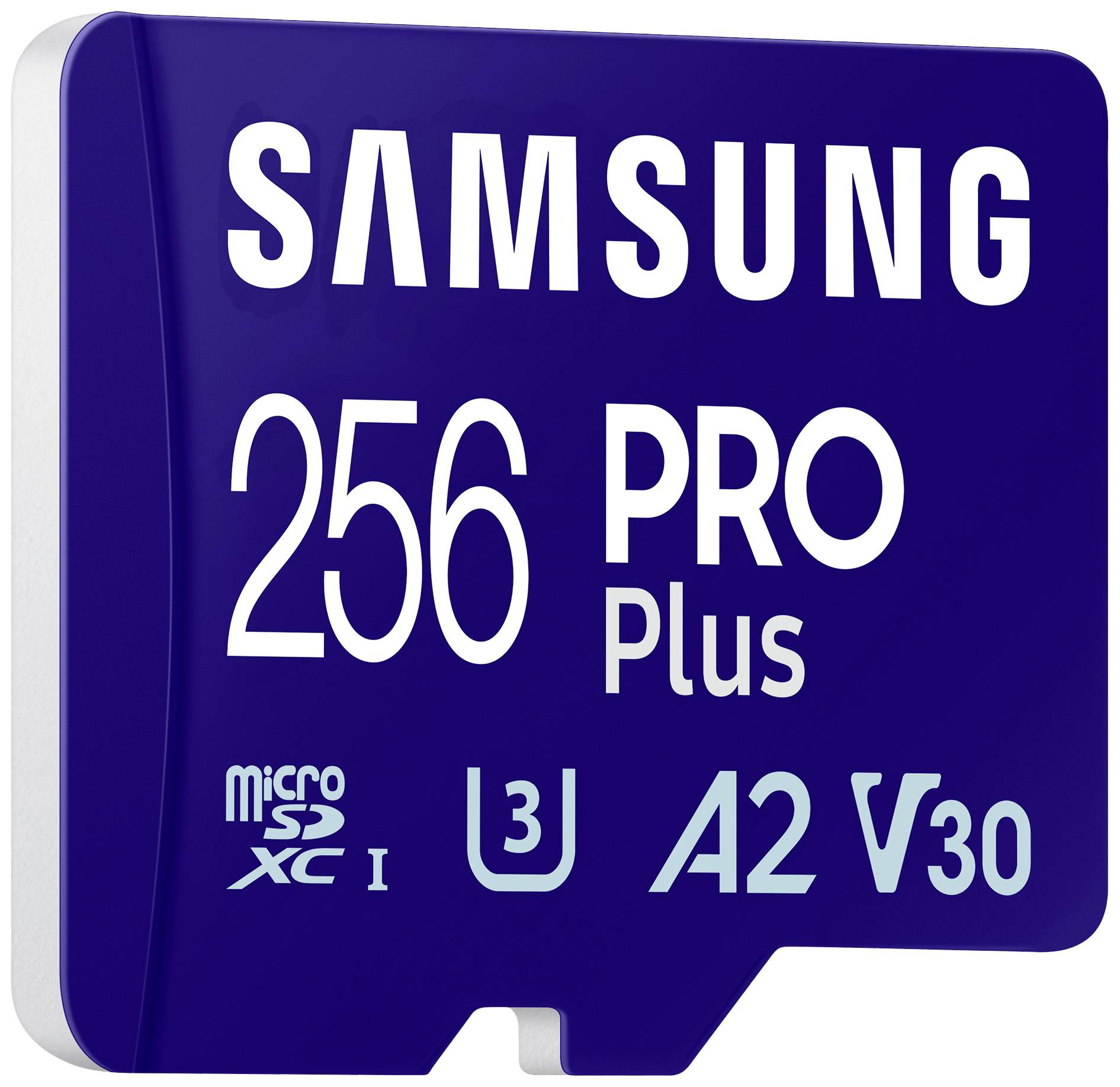 Carte MicroSD Samsung 256 PRO Plus, U3, A2, V30, Capacité 256 Go.