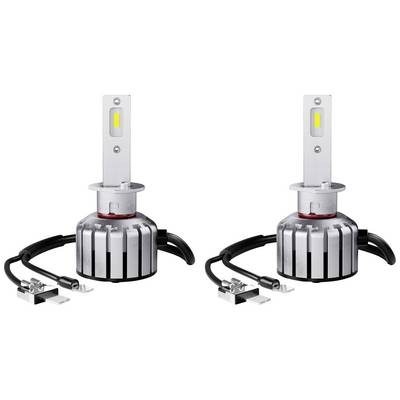 Deux projecteurs LED avec boîtier en aluminium argenté et câbles, disposés côte à côte.
