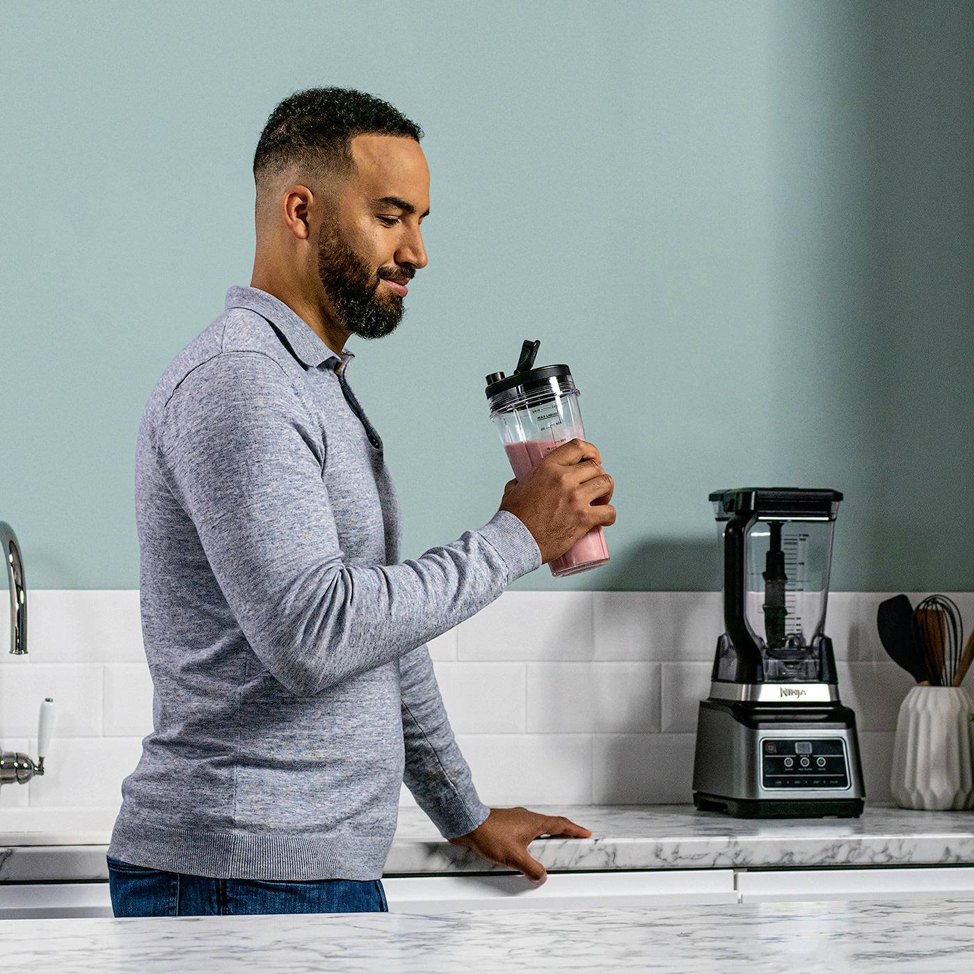 Ninja BN750EU Mixeur sur pied 1200 W noir, gris (mat)-4