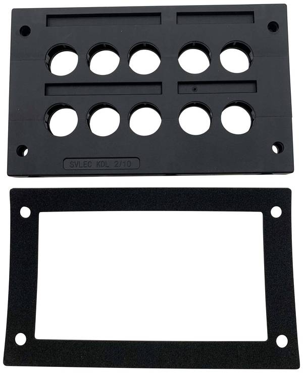 TRU COMPONENTS TC-KDL 2/10 Barrette d'entrée de câble Ø max. des bornes 16 mm PA noir 1 pc(s)