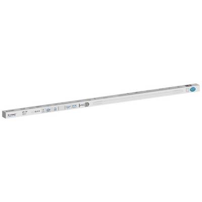 Une bande lumineuse LED dans un emballage blanc allongé, avec des informations sur le produit telles que la longueur, la tension et l'efficacité énergétique.