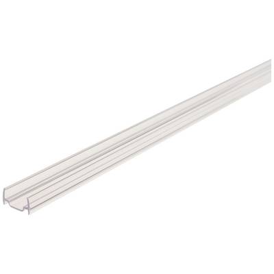 Profilé métallique pour LED, rectangulaire, argenté, adapté pour la fixation de bandes LED sur des surfaces. Idéal pour les éclairages modernes.