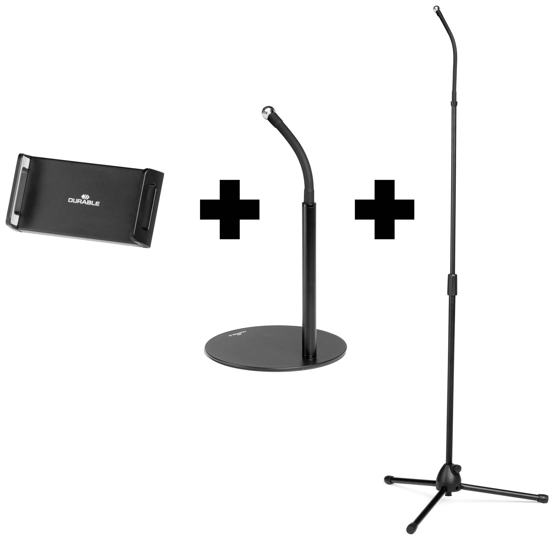 Support de Tablette Multifonction : Un support de tablette, un support de table et un support de microphone. Idéal pour les présentations ou les événements musicaux.