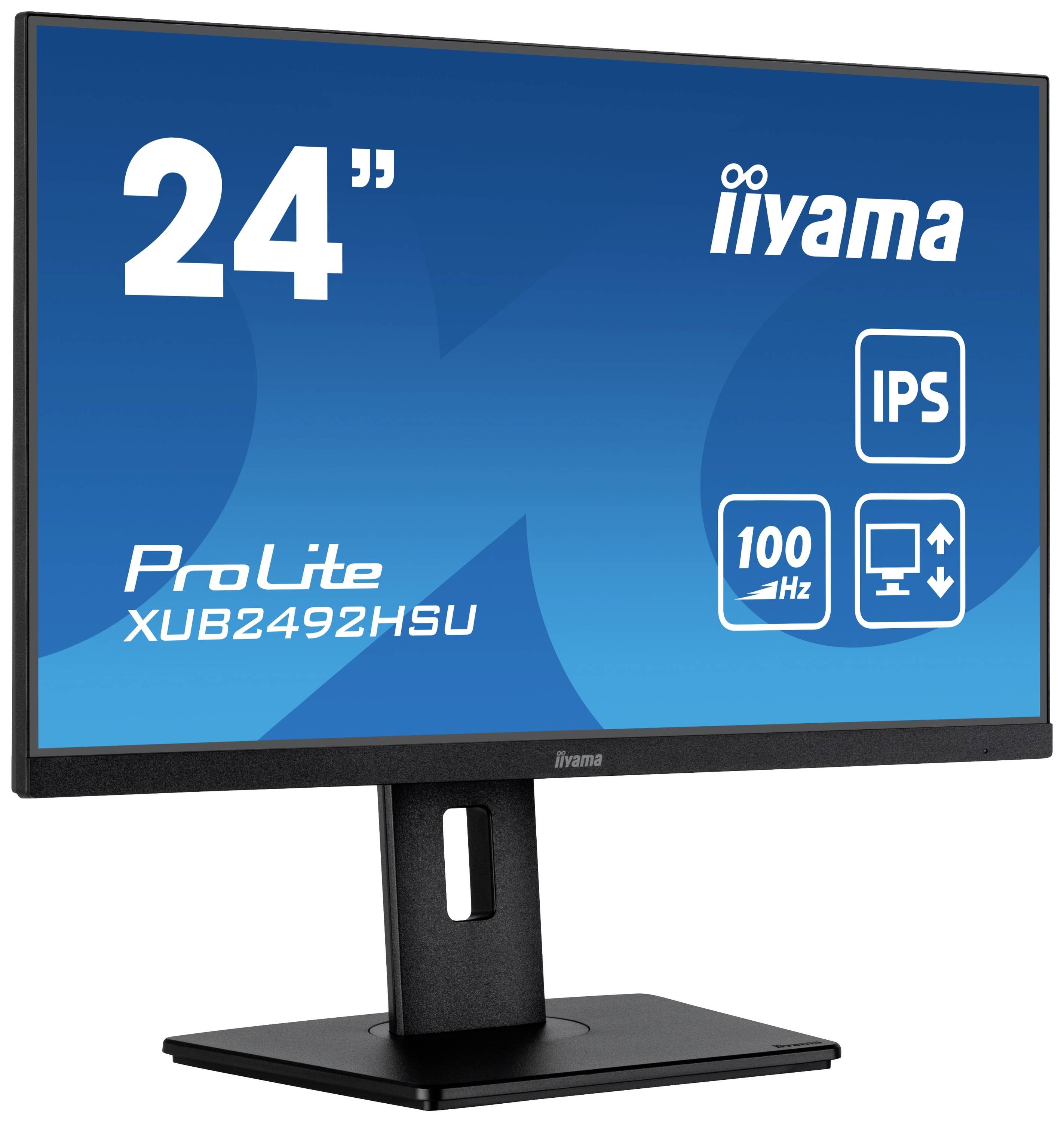 Écran iiyama, modèle ProLite XUB2492HSU, 24 pouces, avec technologie IPS et taux de rafraîchissement de 100 Hz.