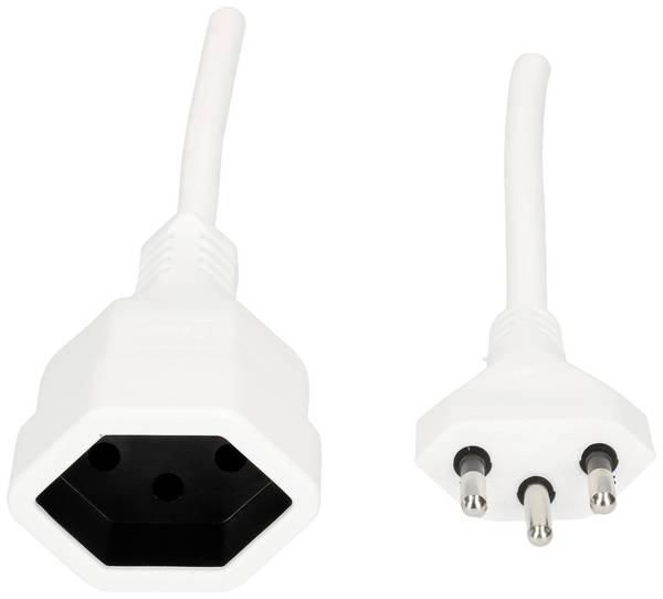 Max Hauri 168937 alimentation Rallonge   blanc 1 m H05VV-F 3G 1 mm²