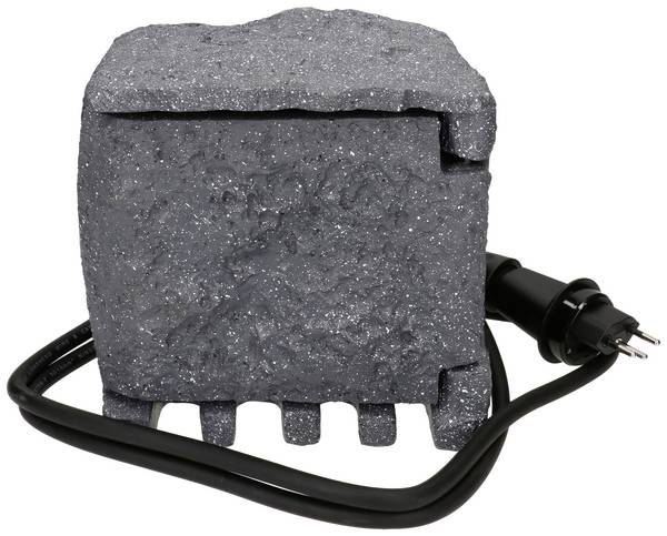 Max Hauri 169610 Prise de jardin avec minuterie   couleur roche, gris foncé avec couvercle