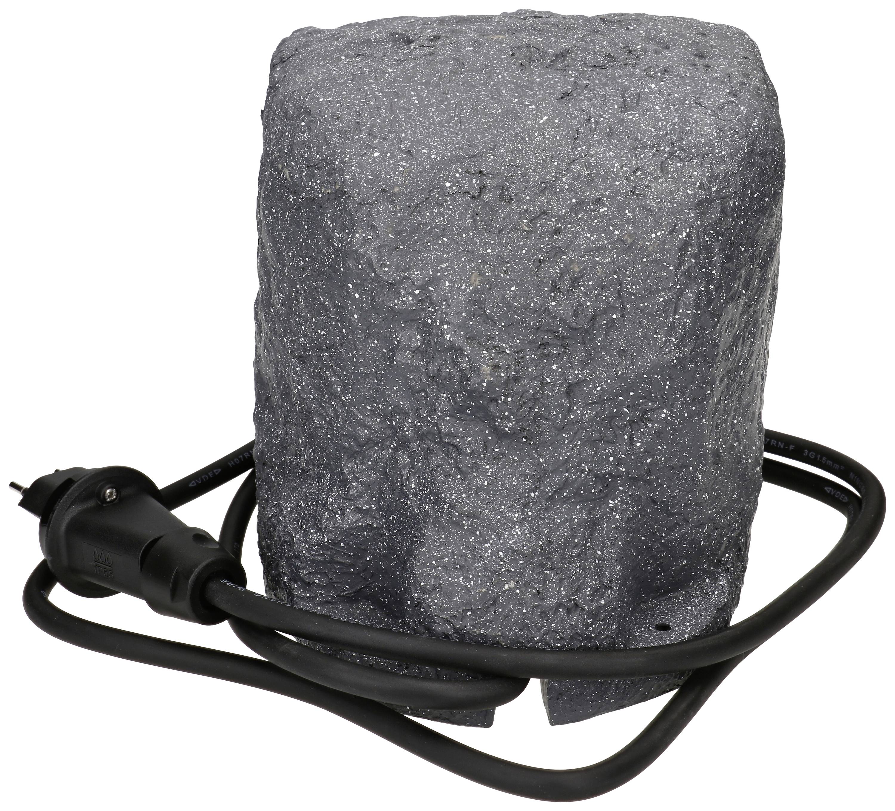 Gardien gris, semblable à une pierre, avec câble électrique, protège contre les dommages causés par le gel, adapté à une utilisation extérieure.