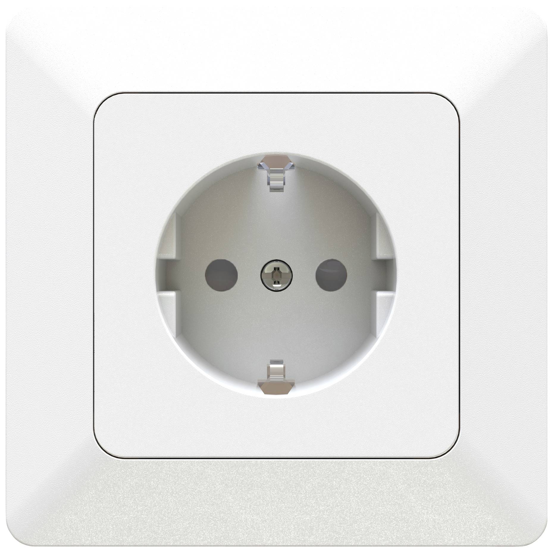 Prise électrique blanche dans un mur.