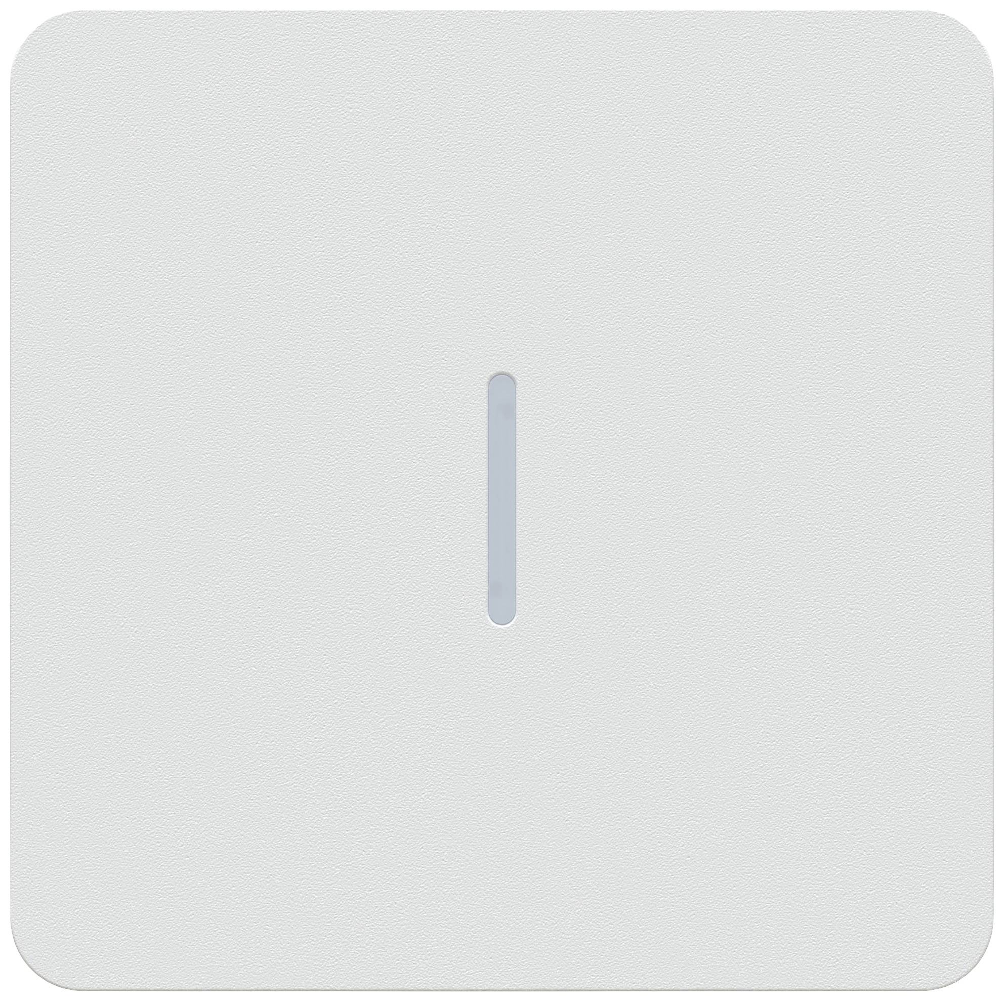 Un interrupteur minimaliste blanc avec une fine bande verticale au centre.