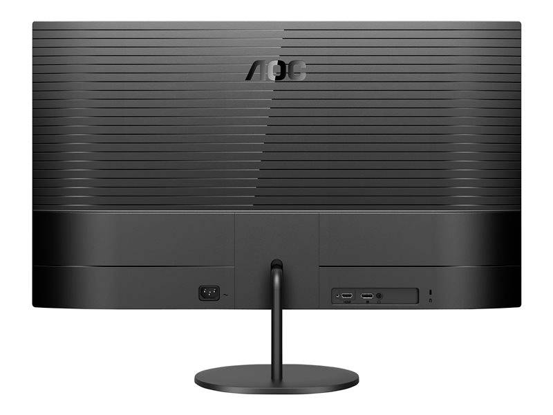 Un écran plat de la marque AOC vu de dos, avec des ports visibles tels que HDMI et USB, ainsi qu'une connexion d'alimentation.