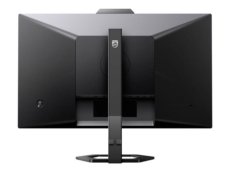 Vue arrière d'un moniteur avec un cadre étroit et un socle rectangulaire, sans connecteurs ni logos de marque visibles.