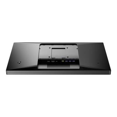 Face arrière d'un écran d'ordinateur avec plusieurs ports USB et une connexion HDMI, forme rectangulaire, design clairement identifiable.