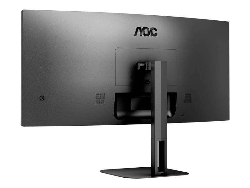 Vue arrière d'un écran AOC noir à large écran et support fin.