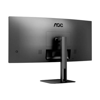 Vue arrière d'un écran AOC noir à large écran et support fin.