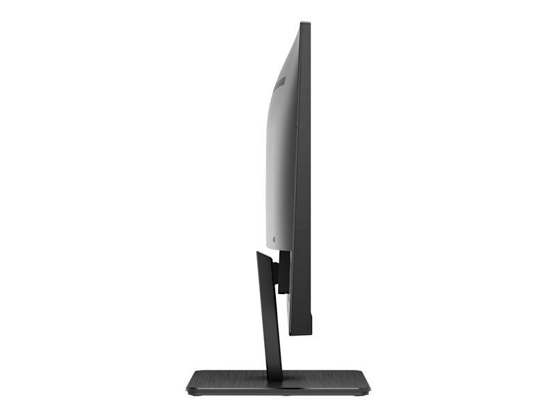 Écran d'ordinateur plat, représenté de côté, avec un socle rectangulaire. Design minimaliste, sans éléments de commande visibles.