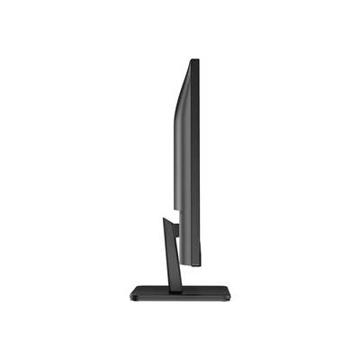 Un coup d'œil latéral sur un écran d'ordinateur au design épuré et moderne, reposant sur un socle stable.