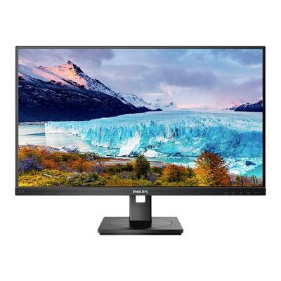 L'écran Philips affiche une image de montagnes enneigées, d'un grand glacier et de végétation automnale au premier plan.