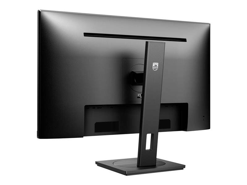 Un moniteur d'ordinateur noir vu de dos, avec un support central qui offre de la stabilité. Idéal pour une utilisation professionnelle ou personnelle.